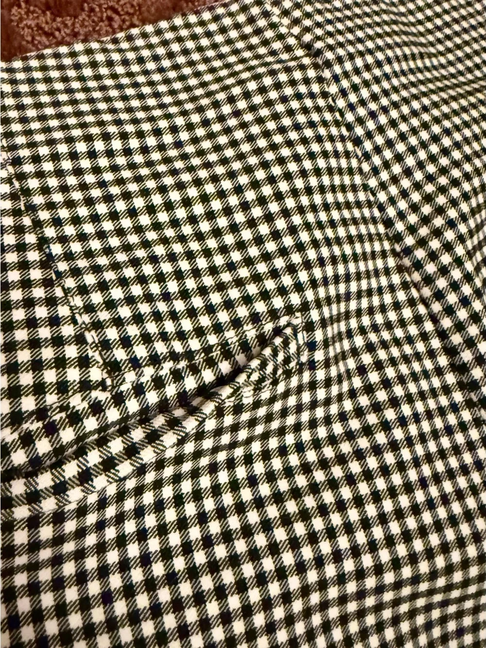 GUESS Black & White Gingham Stretch Pants - Size M
